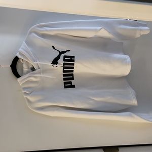 NWOT PUMA white crop sweatshirt, size L